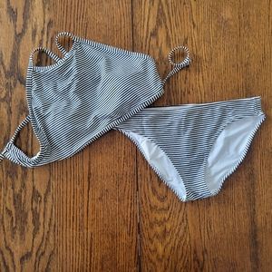 SOLD Aerie Stripe High Neck Bikini